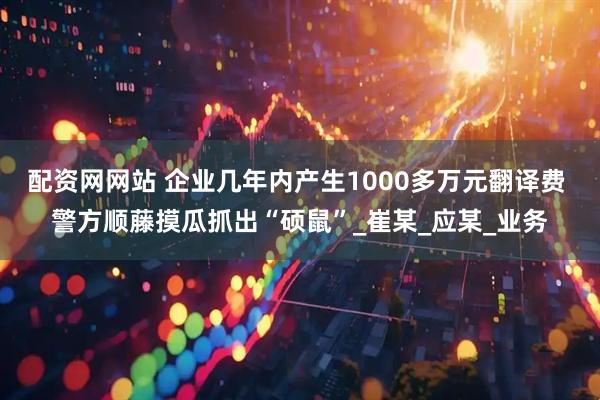 配资网网站 企业几年内产生1000多万元翻译费 警方顺藤摸瓜抓出“硕鼠”_崔某_应某_业务